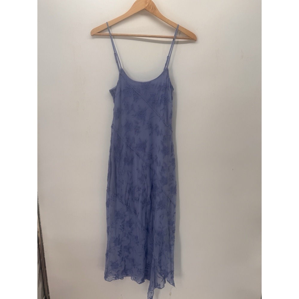 Vintage Y2K Altard State Blue Fairy Grunge Embroidered Mesh Maxi Dress XS